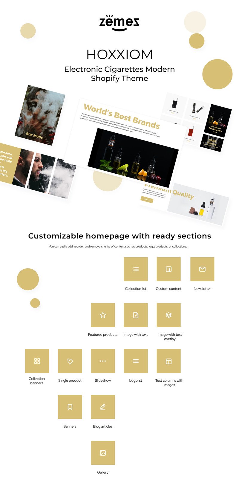 Hoxxiom-电子烟现代Shopify主题 #80482