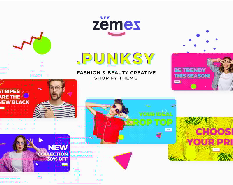 PUNSKY-时尚与美容创意Shopify主题 #76276