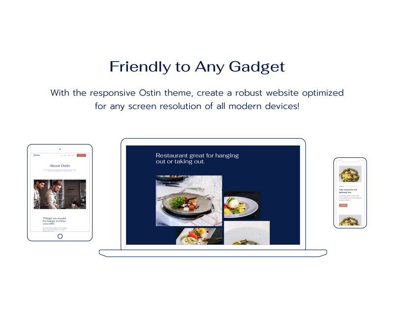 Ostin-古登堡WordPress主题的餐厅WordPress主题 #107448