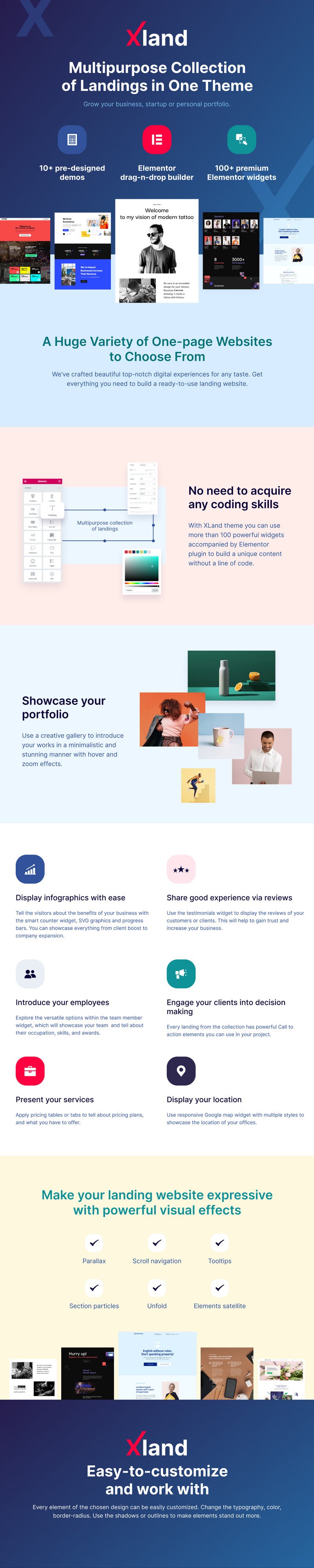 XLand-登陆页面WordPress主题的多用途集合 #100142
