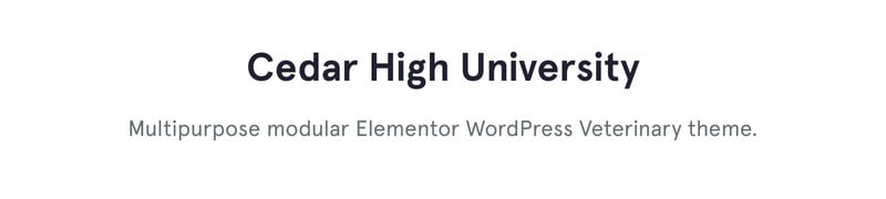 Cedar High - 大学多用途经典 Elementor WordPress 主题