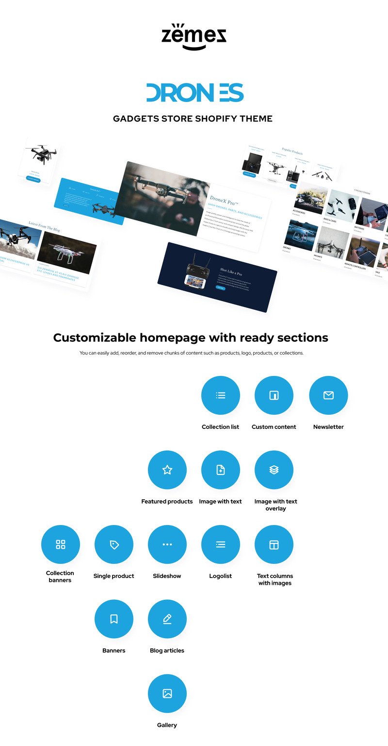 无人机-小工具商店Shopify主题 #85247