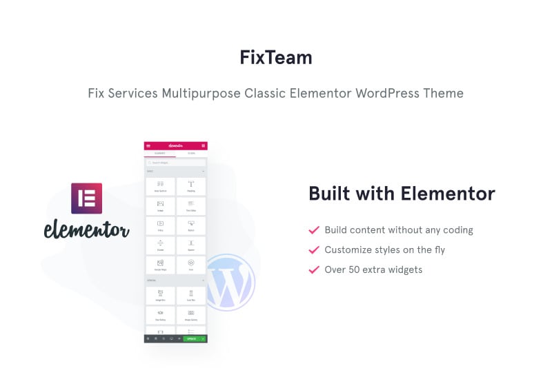 FixTeam-修复服务多用途经典WordPress Elementor主题