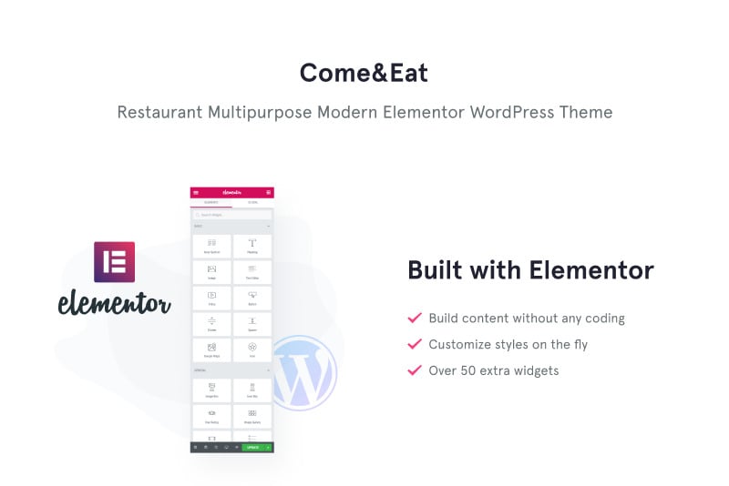 Come&Eat - 餐厅多功能现代 WordPress Elementor 主题