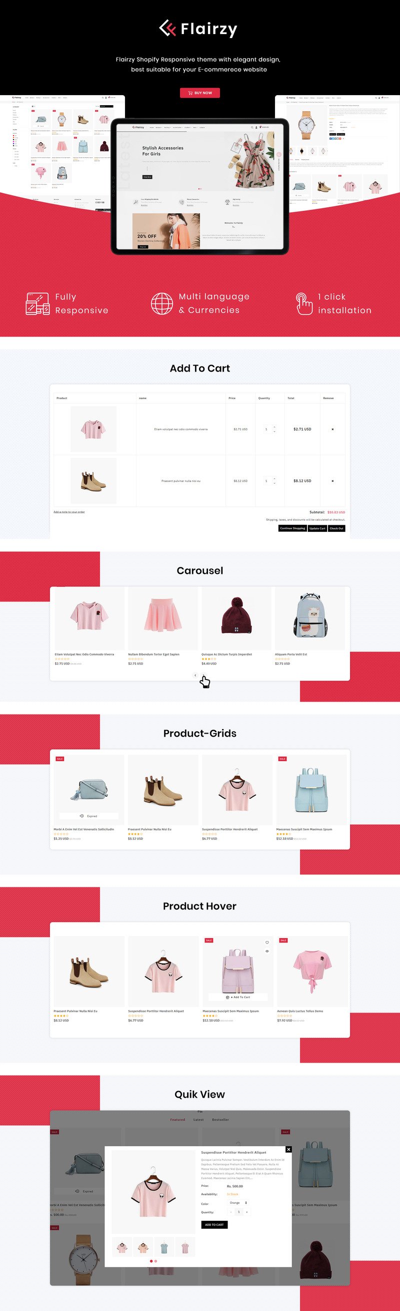 Flairzy - 时尚 Shopify 主题 #87663