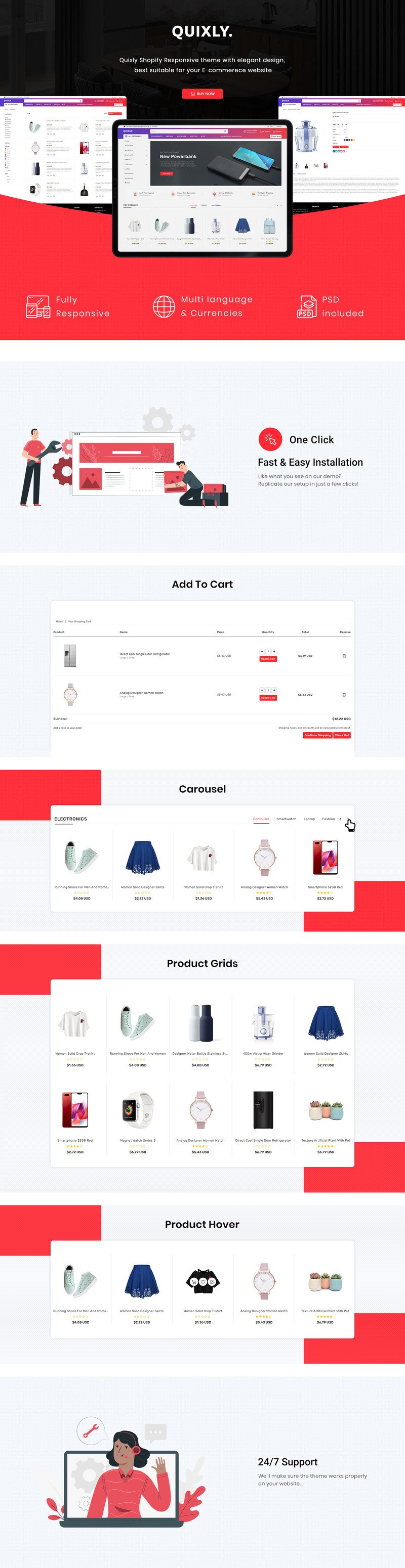 Quixly-现代电子与多功能Shopify主题 #154099