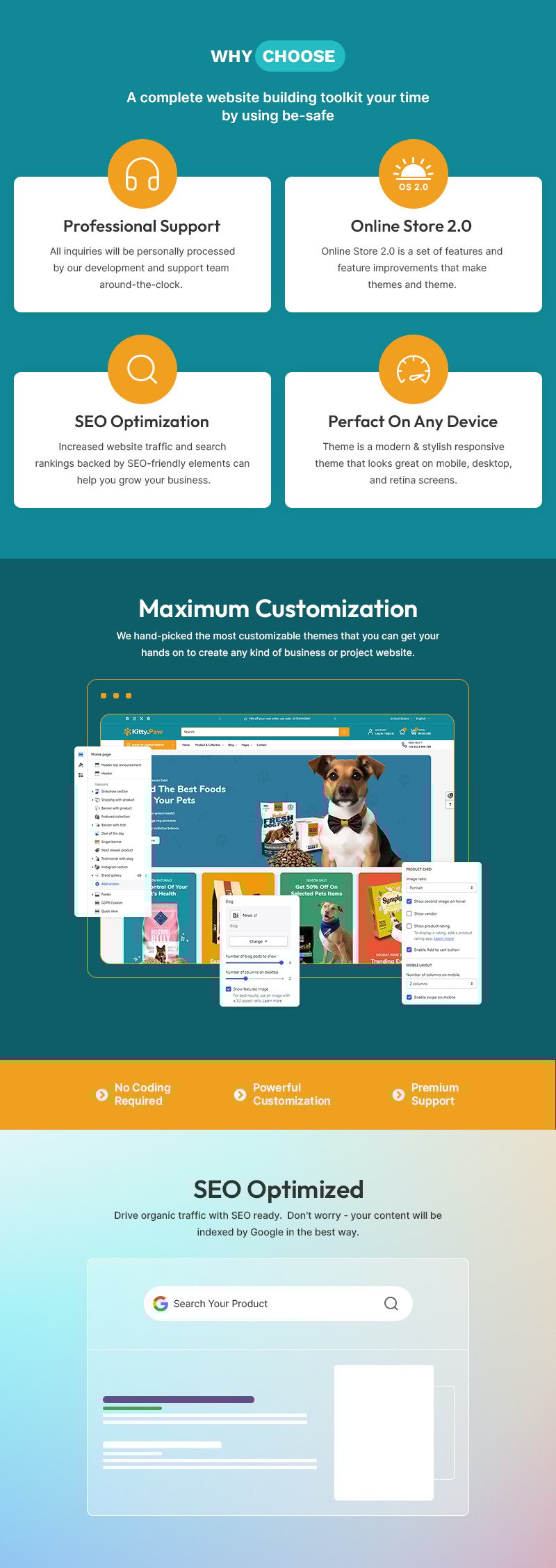 Kittypaw - 宠物食品和宠物营养品商店多用途 Shopify 2.0 响应式主题