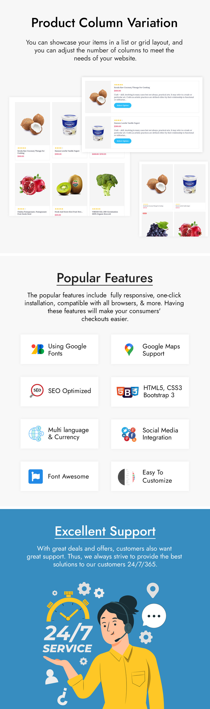 GroFood - 有机和杂货店 Shopify 主题 #304565