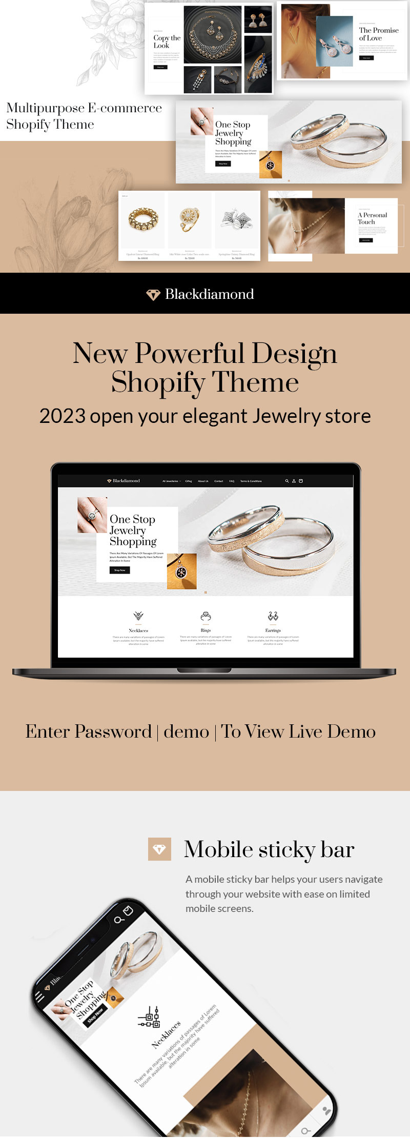 Black Diamond Jewellery - Luxury Premium Shopify 主题