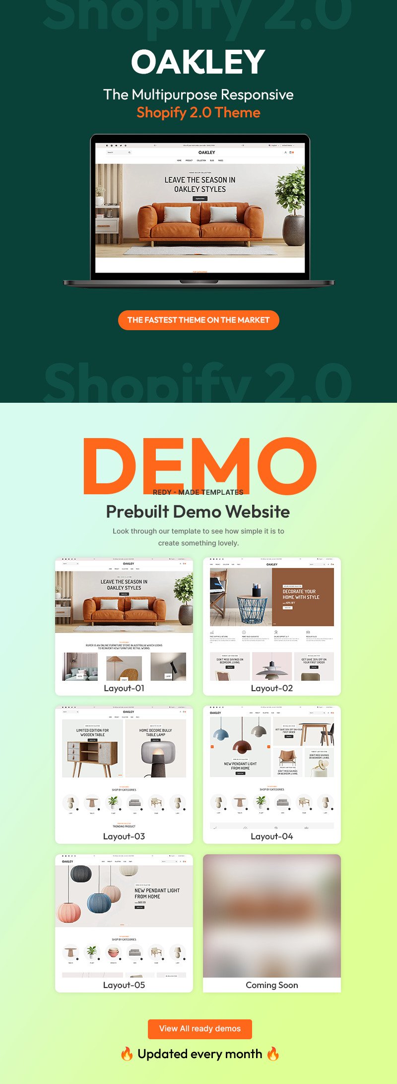 Oakley - 家居家具和室内装饰店多用途 Shopify 2.0 响应式主题