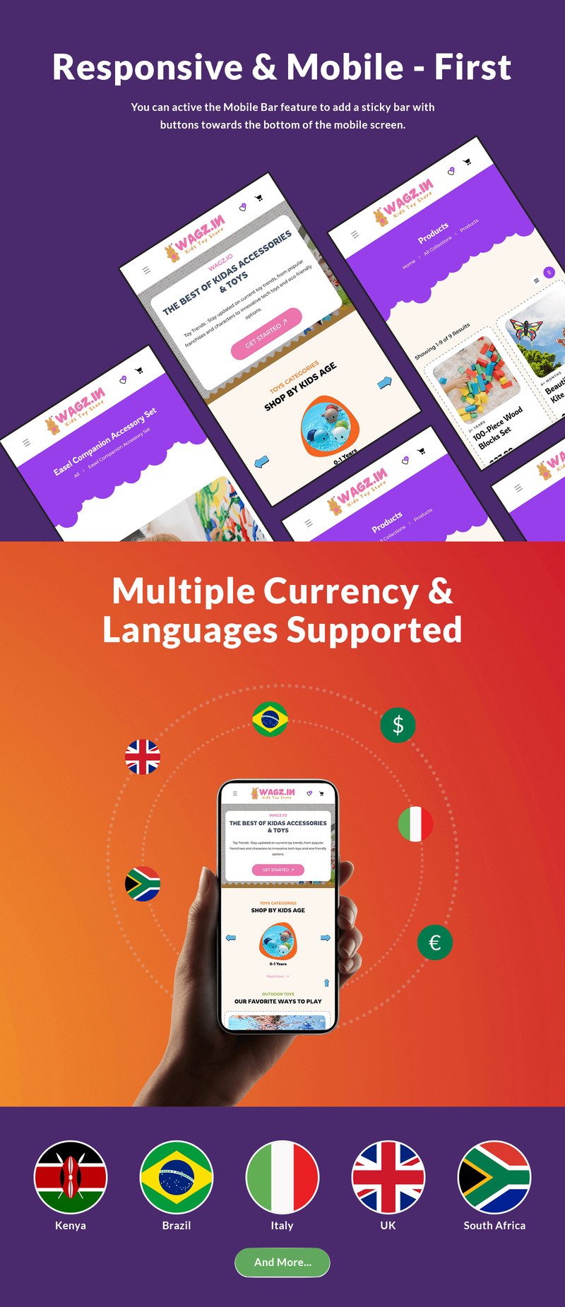 Wagz.io - 儿童玩具和服装店 Shopify 主题 #436110