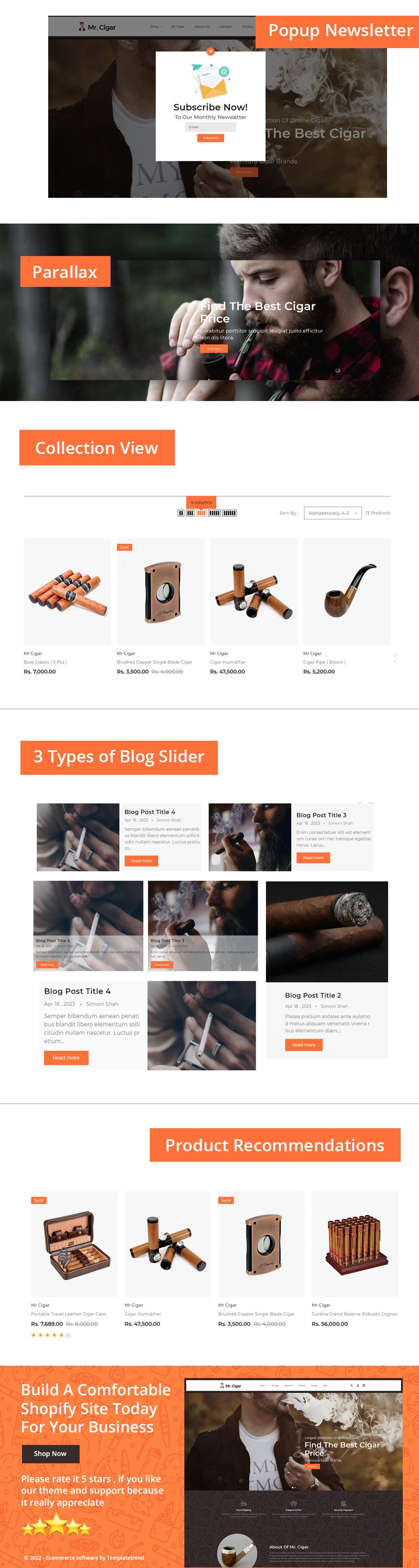 Mr. Cigar Stogie Tobacco Cigarette Shopify os 2.0 主题