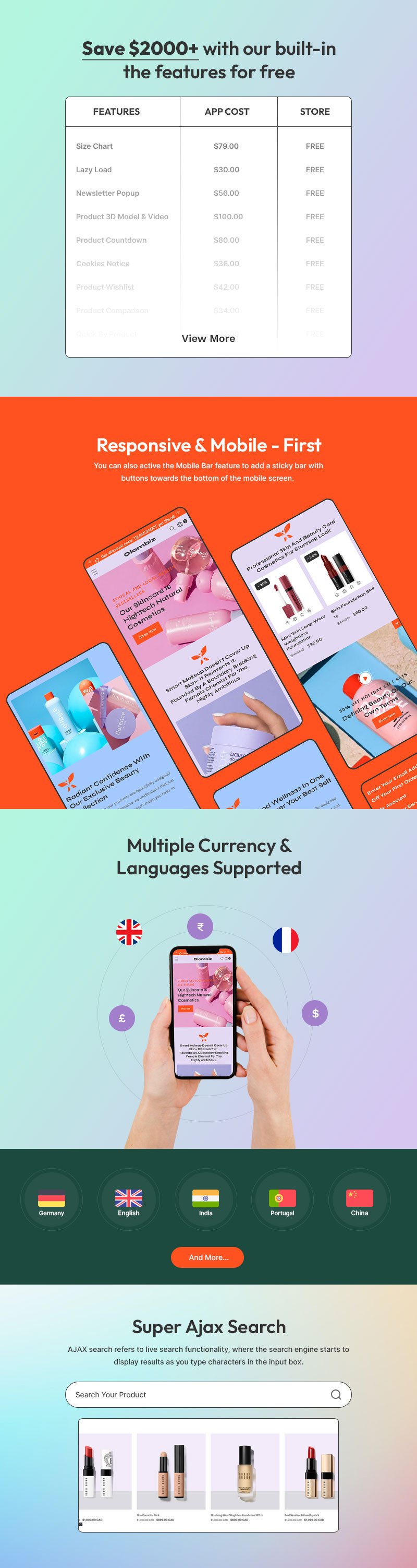 Glambiz - 美容、化妆品和护肤品多用途 Shopify 2.0 响应式主题