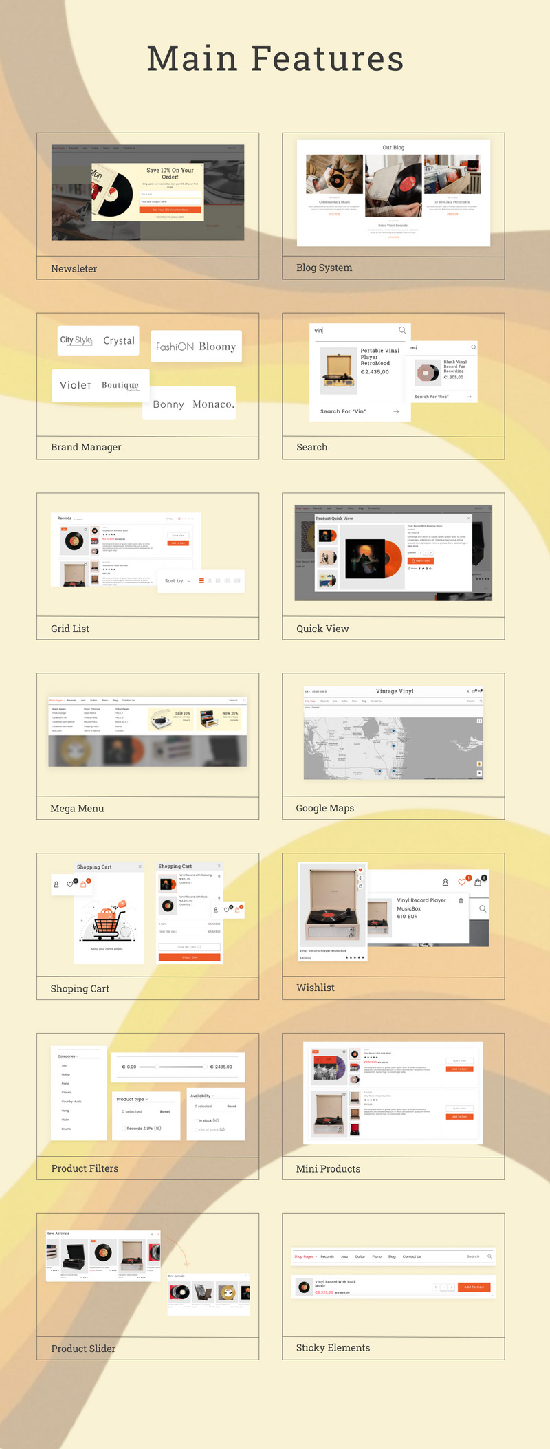 Vintage Vinyl - 音乐和唱片、曲目、歌曲、剪辑 Shopify 2.0 商店