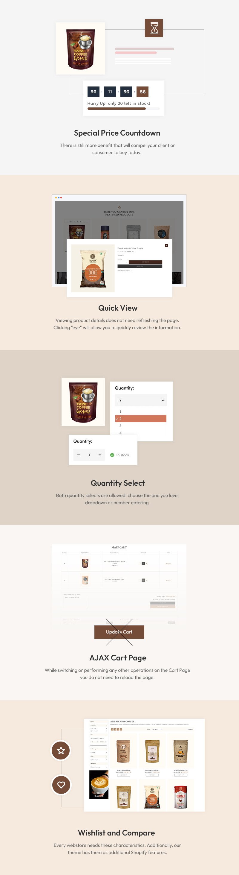 咖啡因 - 茶与咖啡咖啡厅多用途 Shopify 2.0 响应式主题 #417775