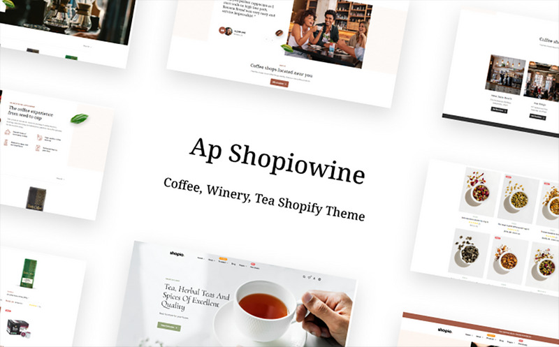 Ap Shopiowine - 咖啡、酒厂、茶 Shopify 主题 #261273