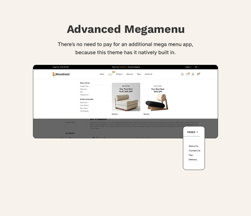 Woodnest - 家居装饰、家具、艺术和工艺品 - 高级 Shopify 2.0 多功能响应式
