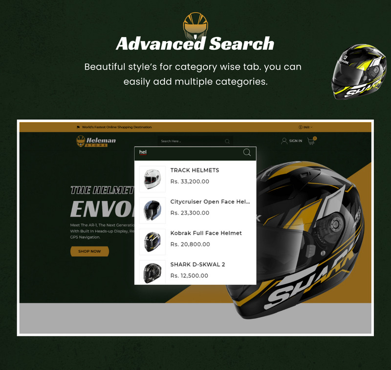 Heleman - 超级头盔 Shopify 2.0 高级主题 #282760