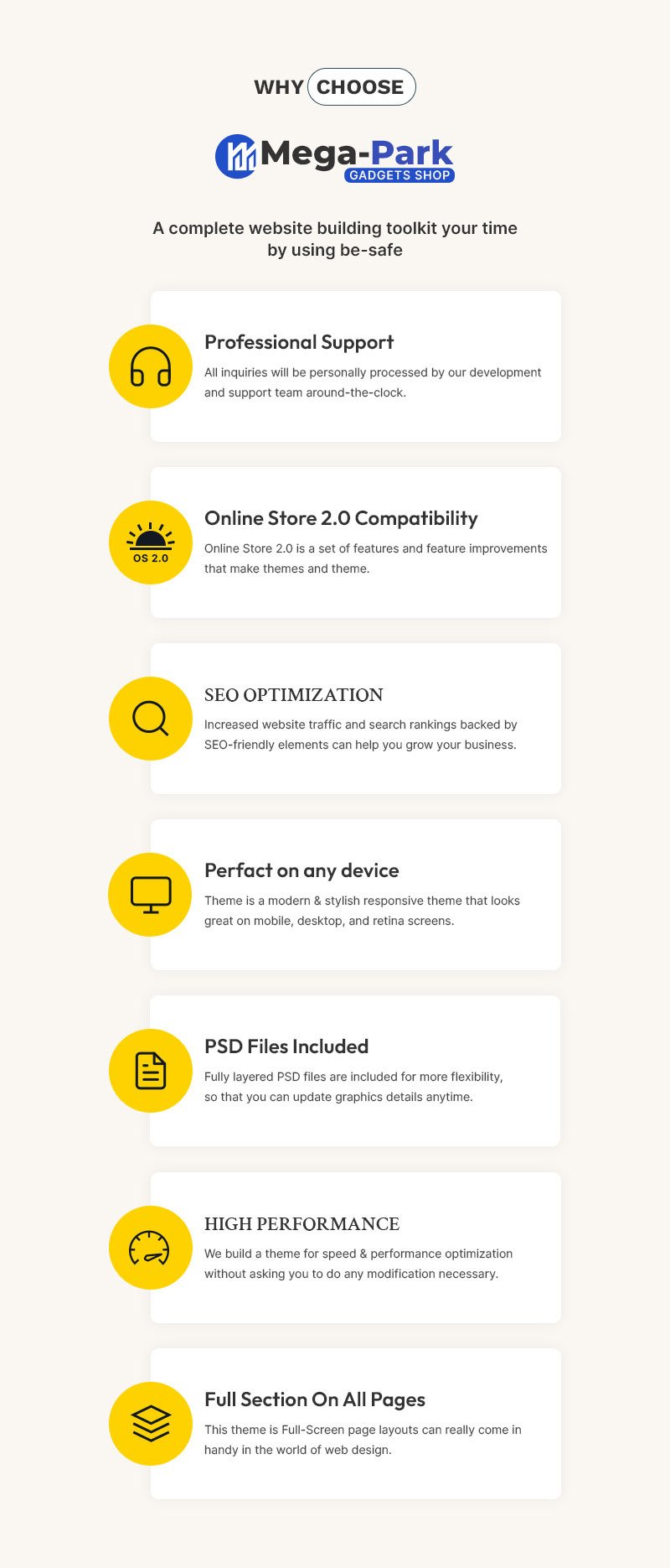 MegaPark - 电子产品和小工具大型商店多用途 Shopify 2.0 响应式主题