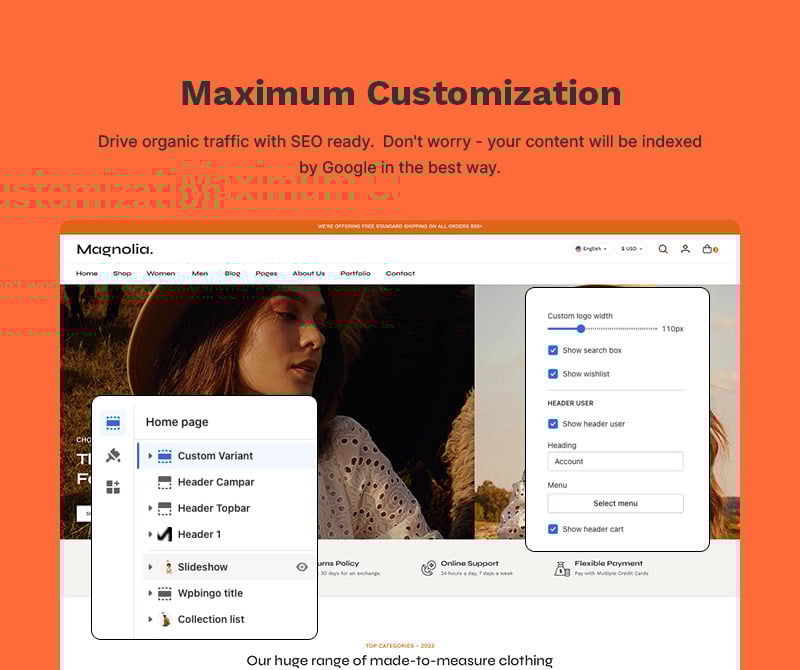 Magnolia - Fashion & Accessory 高级 Shopify 2.0 多用途响应式主题