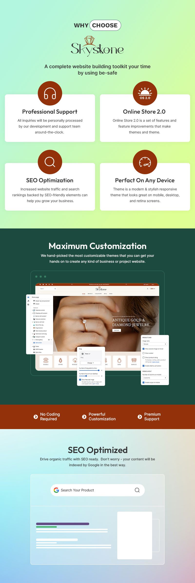 Skystone - 现代珠宝店 Shopify 2.0 响应式主题 #388652