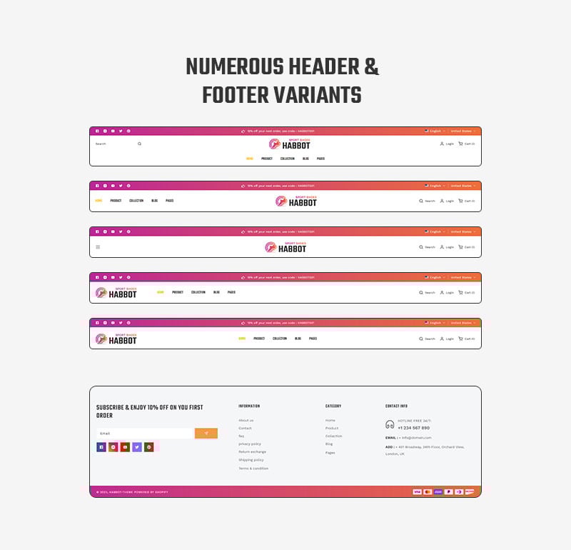 Habbot - 跑步运动和鞋类鞋店多用途 Shopify 2.0 响应式主题