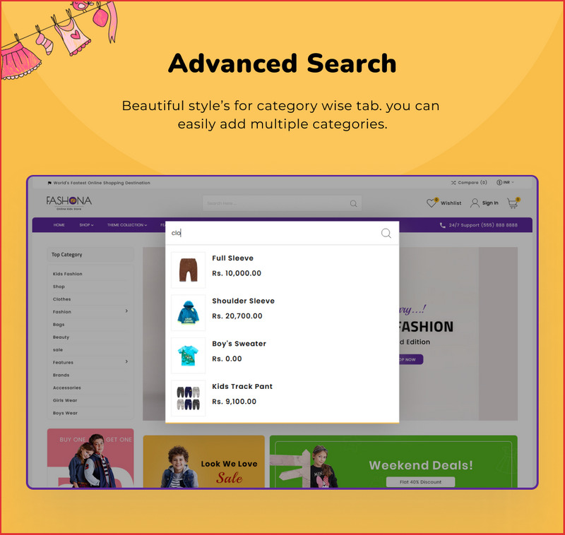 Fashona Children–Kids Fashion Shopify 2.0 响应式主题