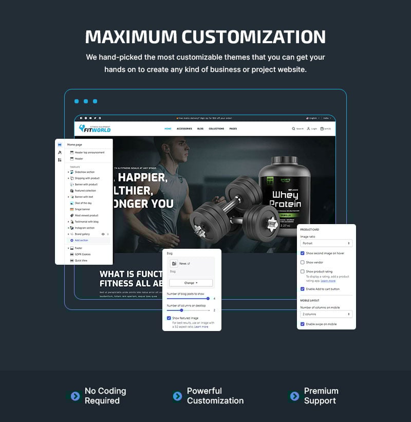 Fitworld - 健身房健身和万圣节时尚商店多用途 Shopify 2.0 响应式主题