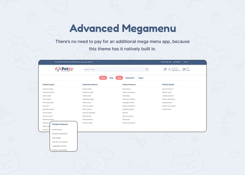 Petzy - 宠物食品和宠物商店多用途 Shopify 2.0 响应式主题