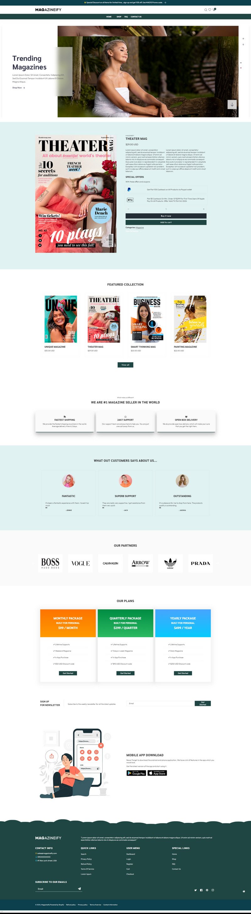 Magazineify - 杂志的 Shopify 2.0 主题 #403013