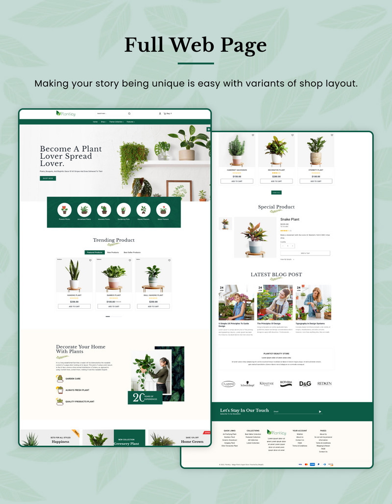 Planticy Nursery–室内和房屋–家具 Shopify 2.0 高级响应主题