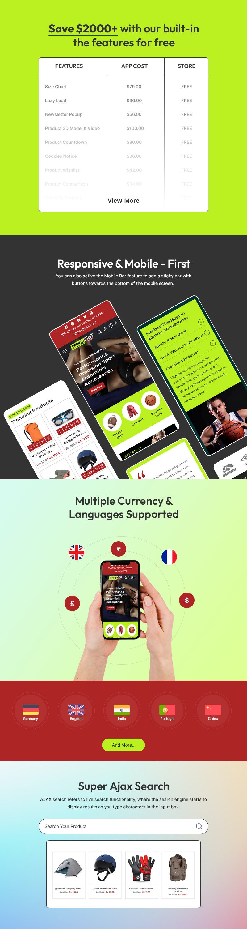 Sporto Stuff - 运动时尚和健身配件多用途 Shopify 2.0 响应式主题