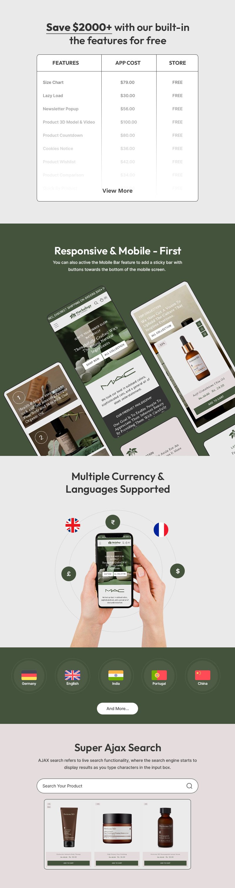 Herbology - 美容、化妆品和护肤品多用途 Shopify 2.0 响应式主题