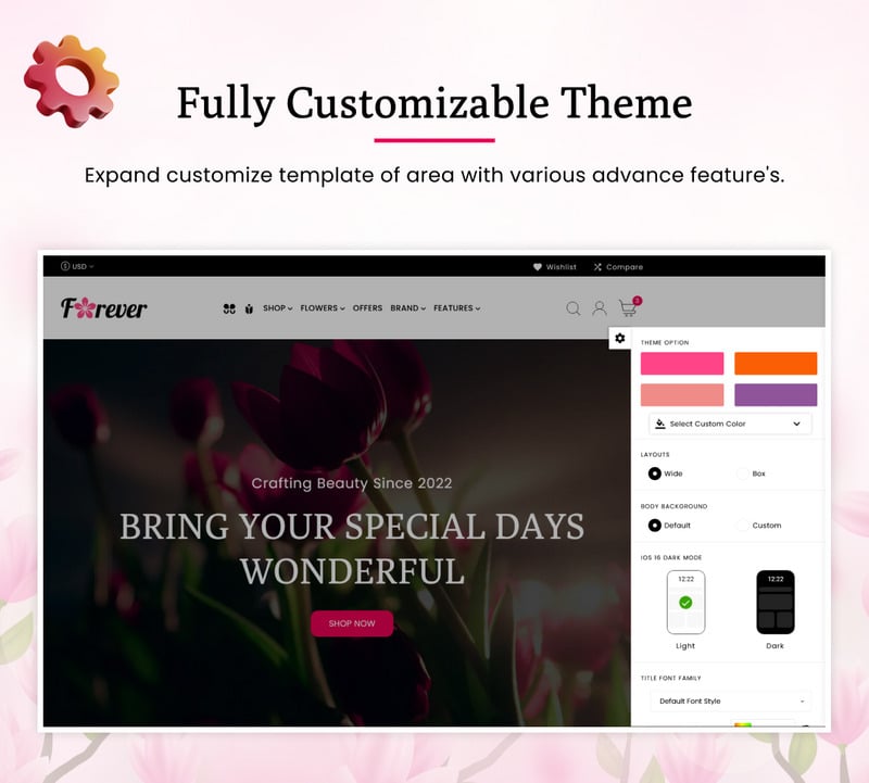 Forever - Mega Flower Super Shopify 2.0 主题