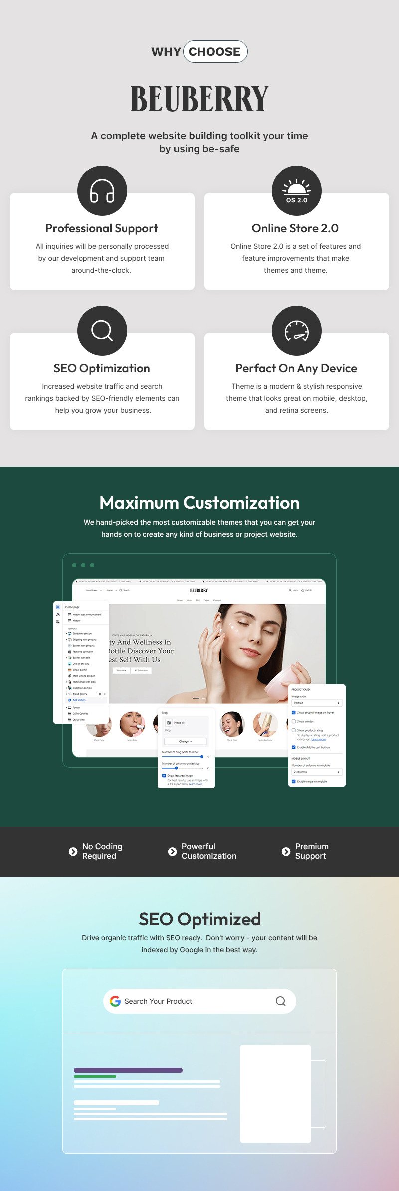 Beuberry - 美容、化妆品和护肤品商店多用途 Shopify 2.0 响应式主题