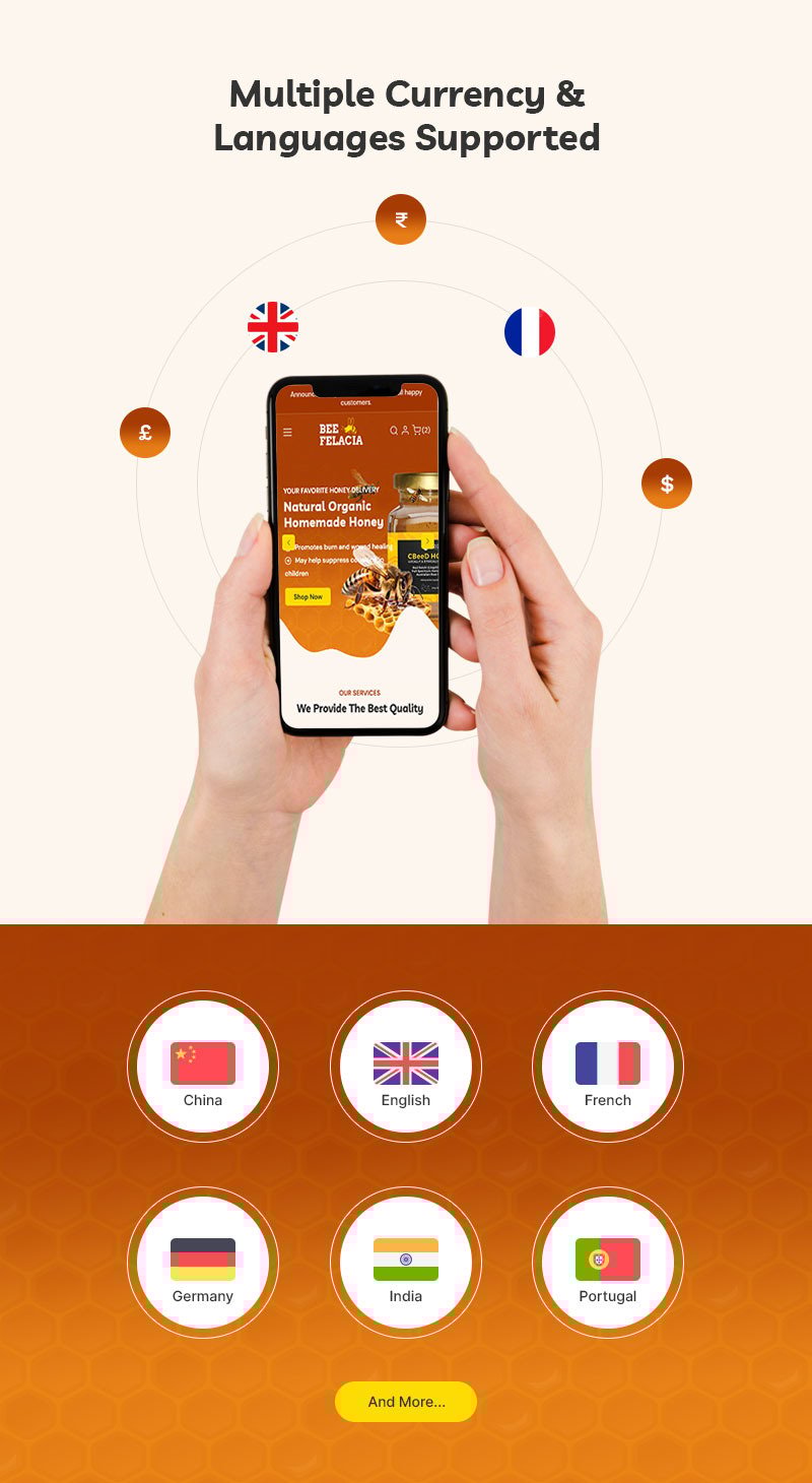 Beefelacia - 蜂蜜和有机食品商店多用途 Shopify 2.0 响应式主题