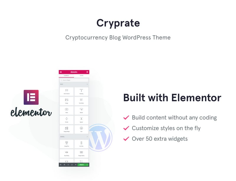 Cryprate-Cryptocurrency Blog WordPress Elementor主题
