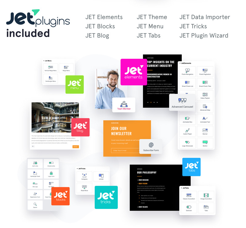 Worky - 建筑局多功能现代 WordPress Elementor 主题