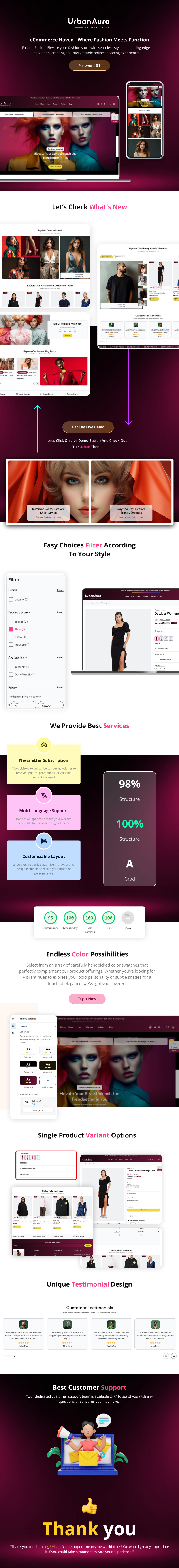 Urban-aura - 时尚和大型商店多用途 Shopify 2.0 主题