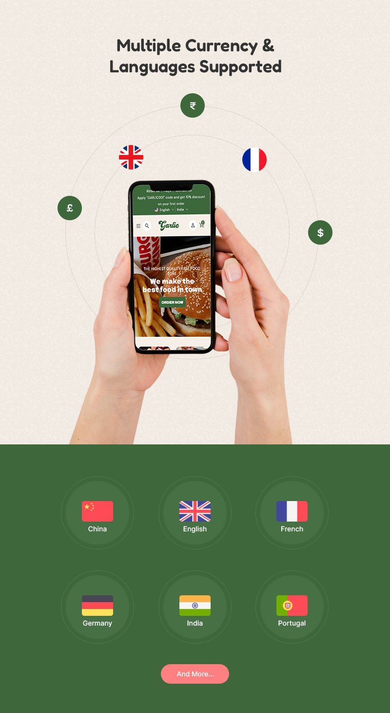 Garlic - 披萨、餐厅和快餐店多用途 Shopify 2.0 响应式主题