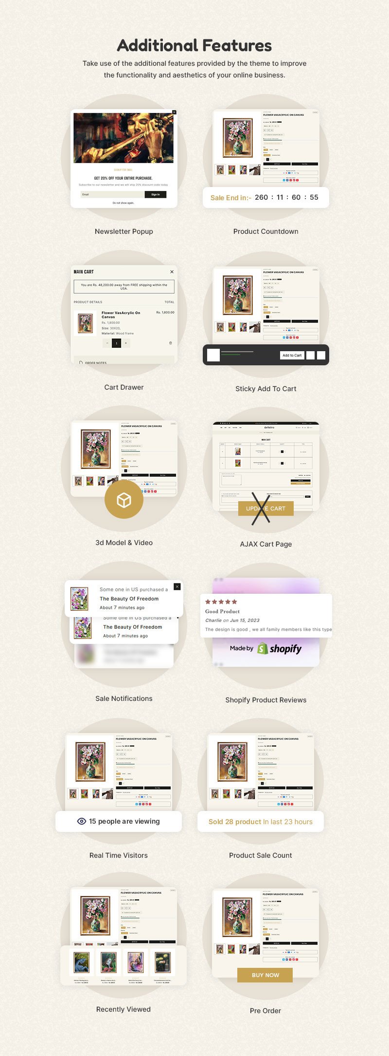 Artistro - 艺术绘画和手工工艺品商店多用途 Shopify 2.0 响应式主题