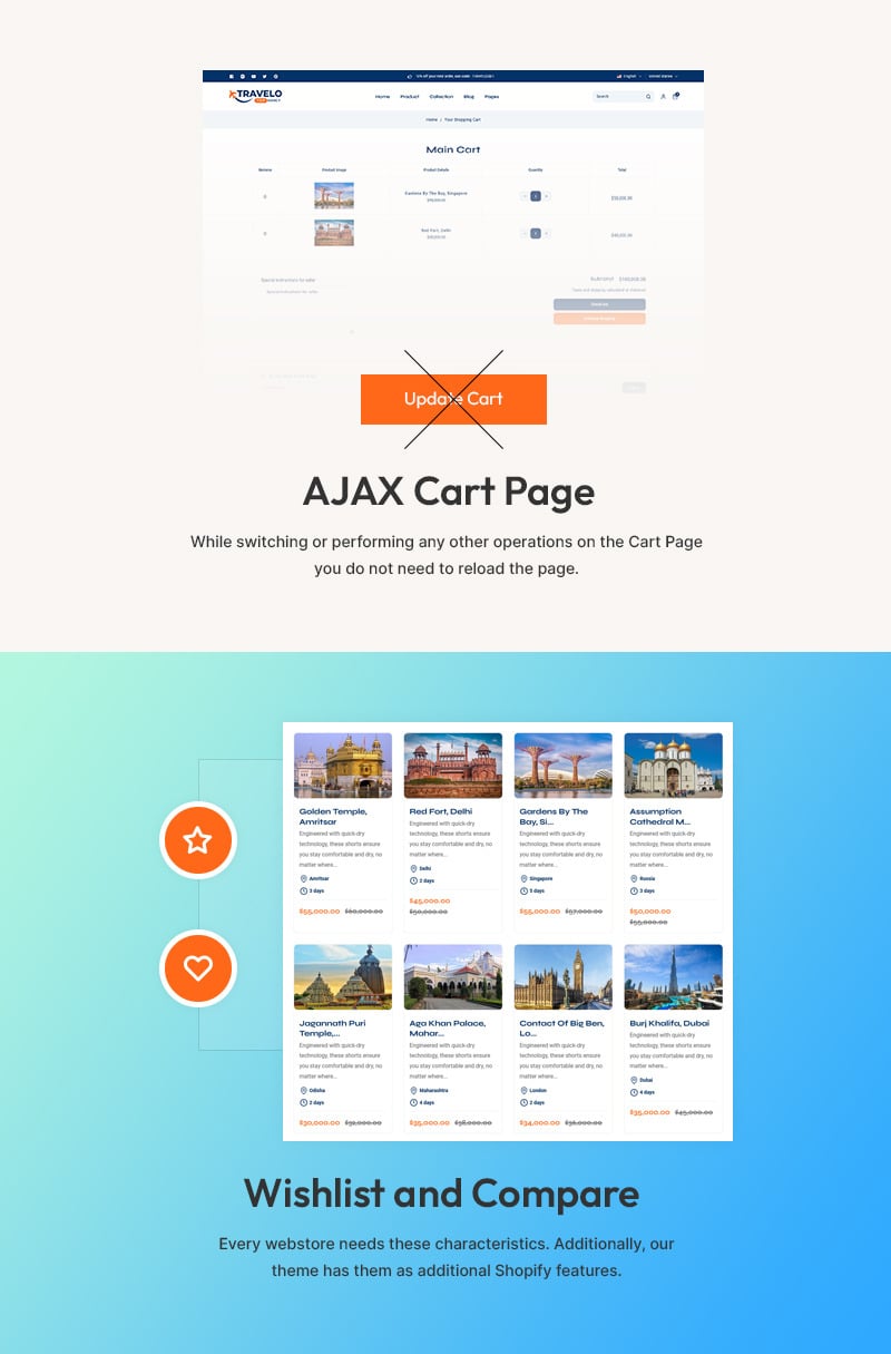 Travelo - 旅行、游览和旅游配件商店多用途 Shopify 2.0 响应式主题