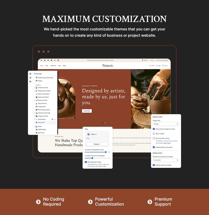 Potteric - 手工陶瓷和家居装饰多功能 Shopify 2.0 响应式主题