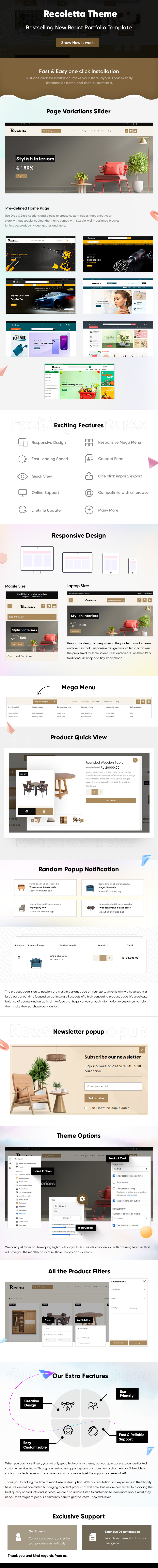 Recoletta - farnichar、Cookietool、jewelry 和 Autopart 响应式电子商务 Shopify 2.0 主题