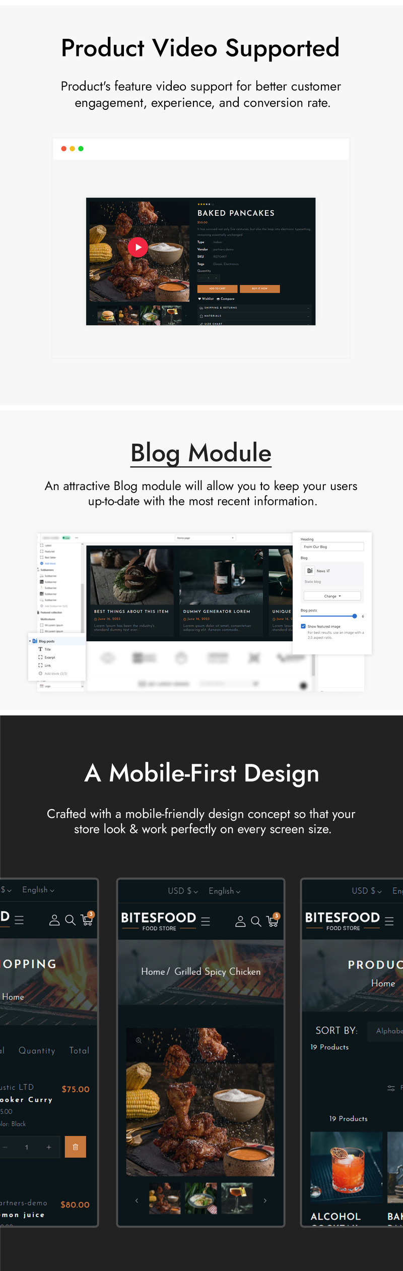 Bitesfood - 烧烤餐厅 Shopify 主题 #341075