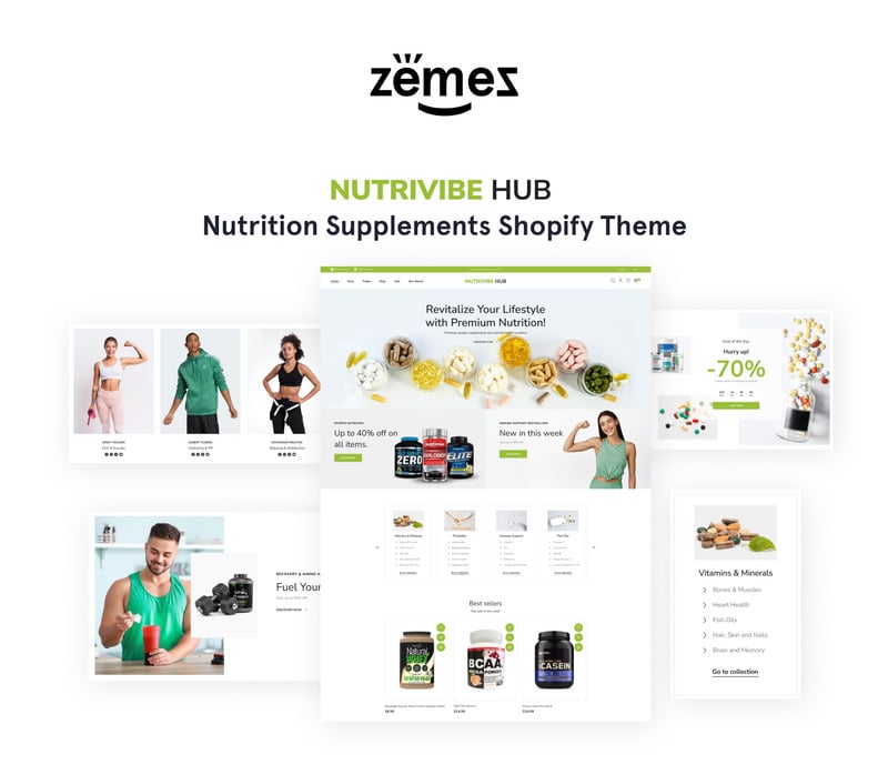 Nutrivibe Hub - 营养补充剂 Shopify 在线商店 2.0 主题