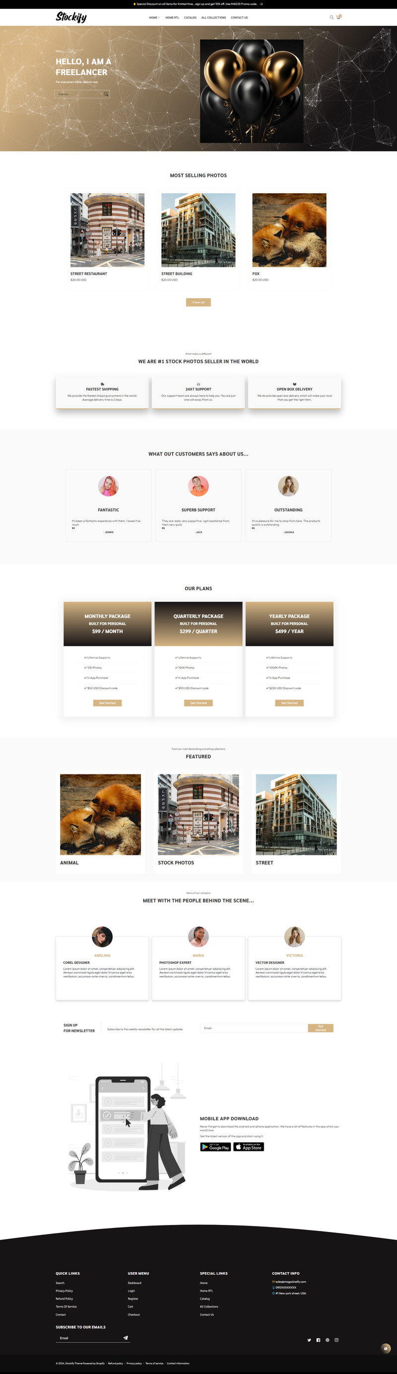 Stockify - 库存照片 Shopify 2.0 主题 #403617