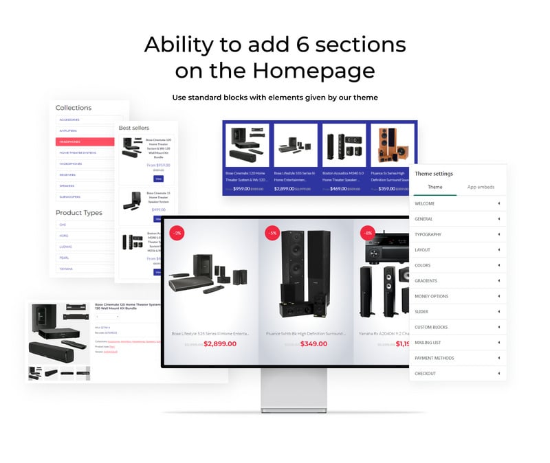 音频设备电子商务 Shopify 主题 #58230