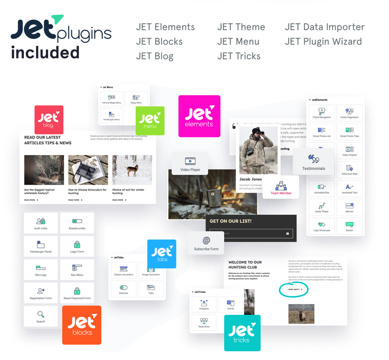 UpperGun - 狩猎俱乐部 WordPress Elementor 主题