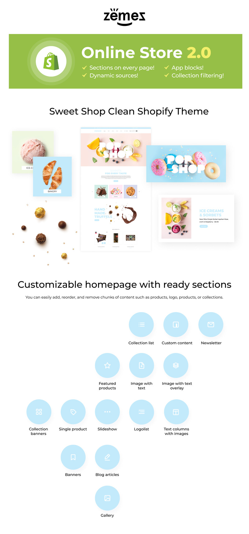 Popshop-Sweet Shop Clean Shopify主题 #80379